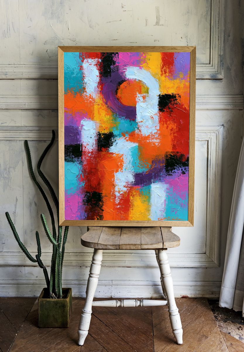 Vibrant Circular Abstract Poster. — room view 1