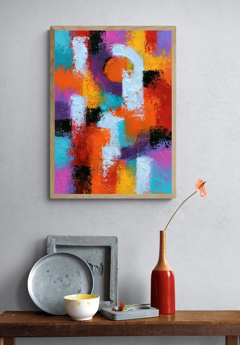 Vibrant Circular Abstract Poster. — room view 3