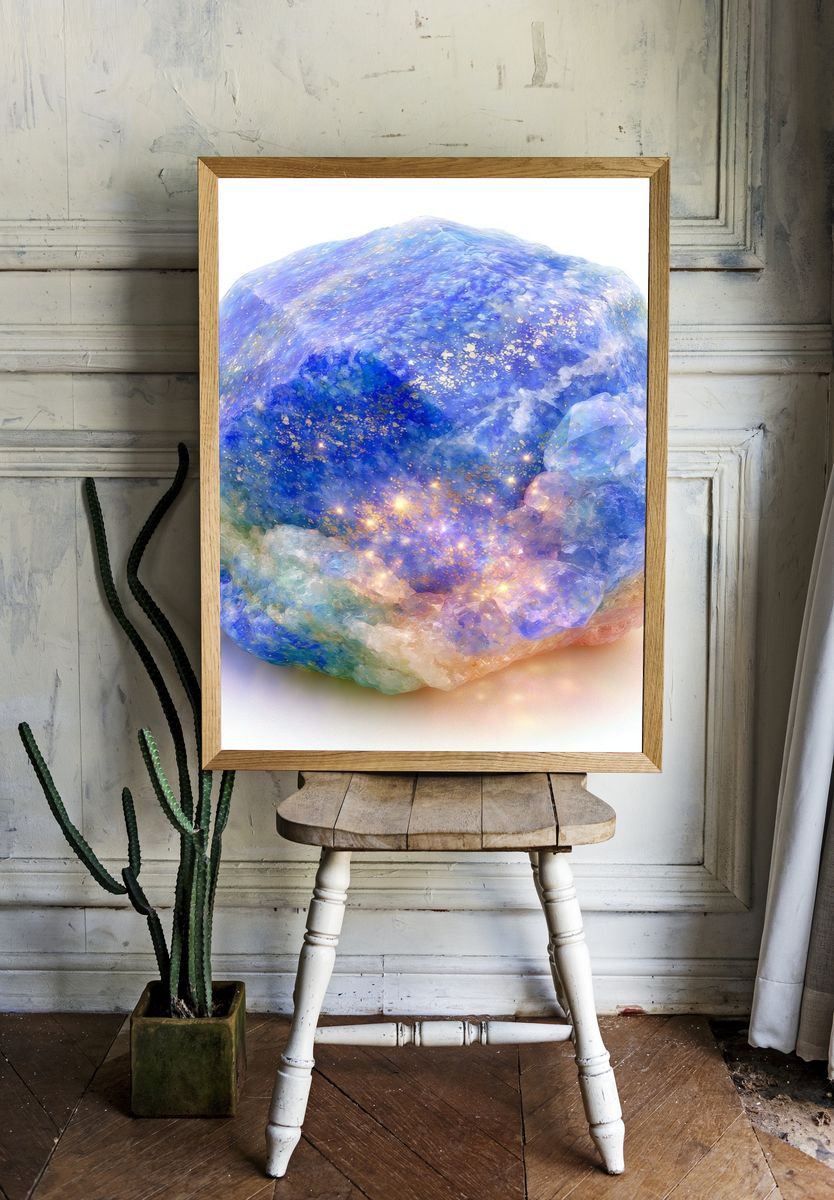 Celestial Crystal Abstract Print. — room view 1