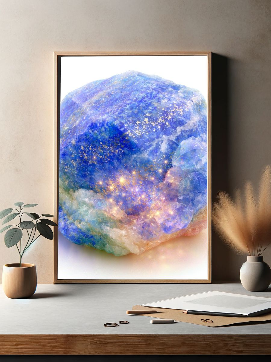 Celestial Crystal Abstract Print. — room view 2