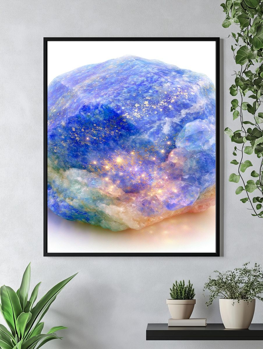 Celestial Crystal Abstract Print. — room view 4