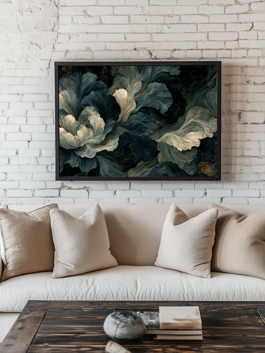 Botanical Flow Abstract Poster. — room view 1