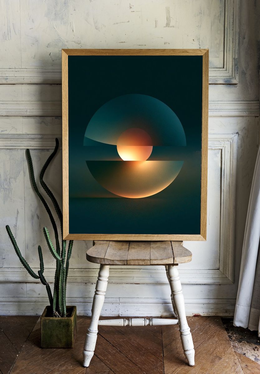 Eclipse Glow Abstract Poster. — room view 1