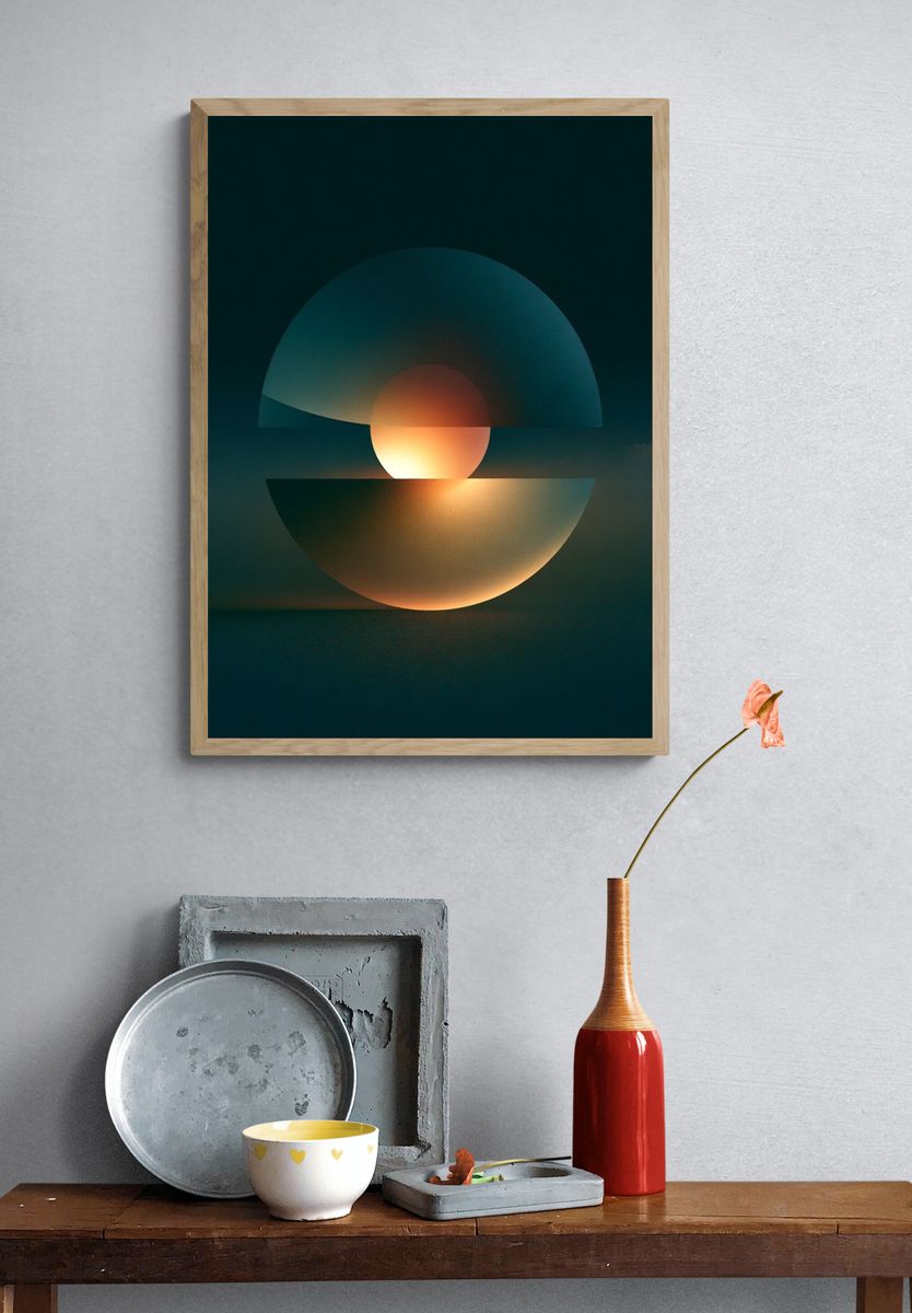 Eclipse Glow Abstract Poster. — room view 3