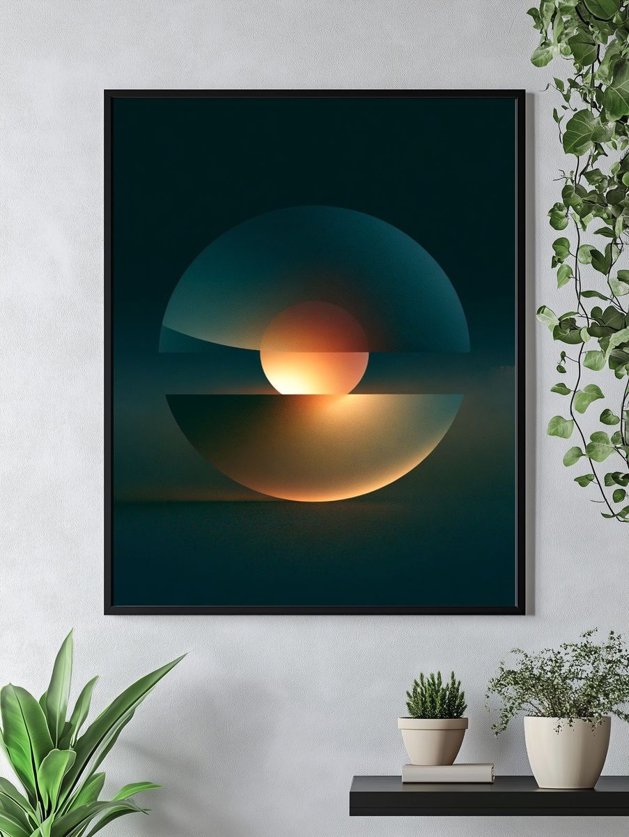 Eclipse Glow Abstract Poster. — room view 4