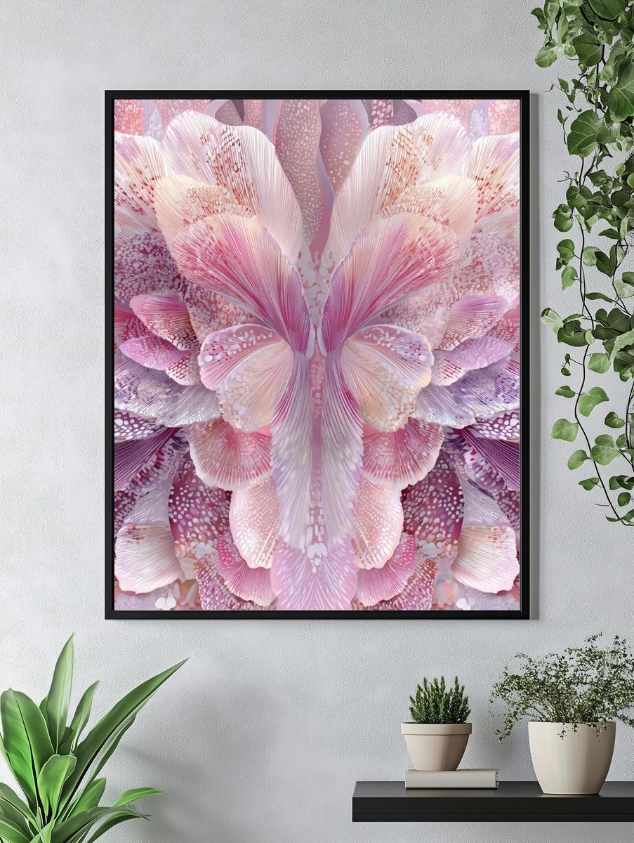 Blush Petal Bloom Abstract Print. — room view 4