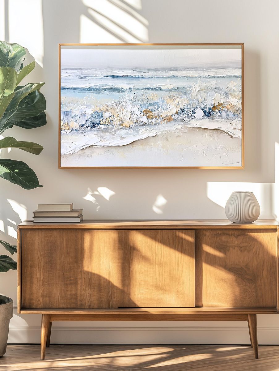 Coastal Waves Abstract Print. — room view 3