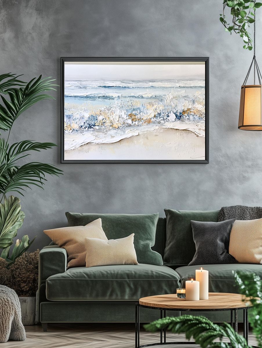 Coastal Waves Abstract Print. — room view 4
