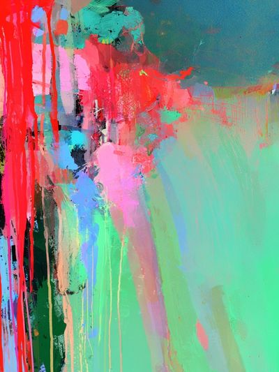 Neon Color Drip Abstract Poster.