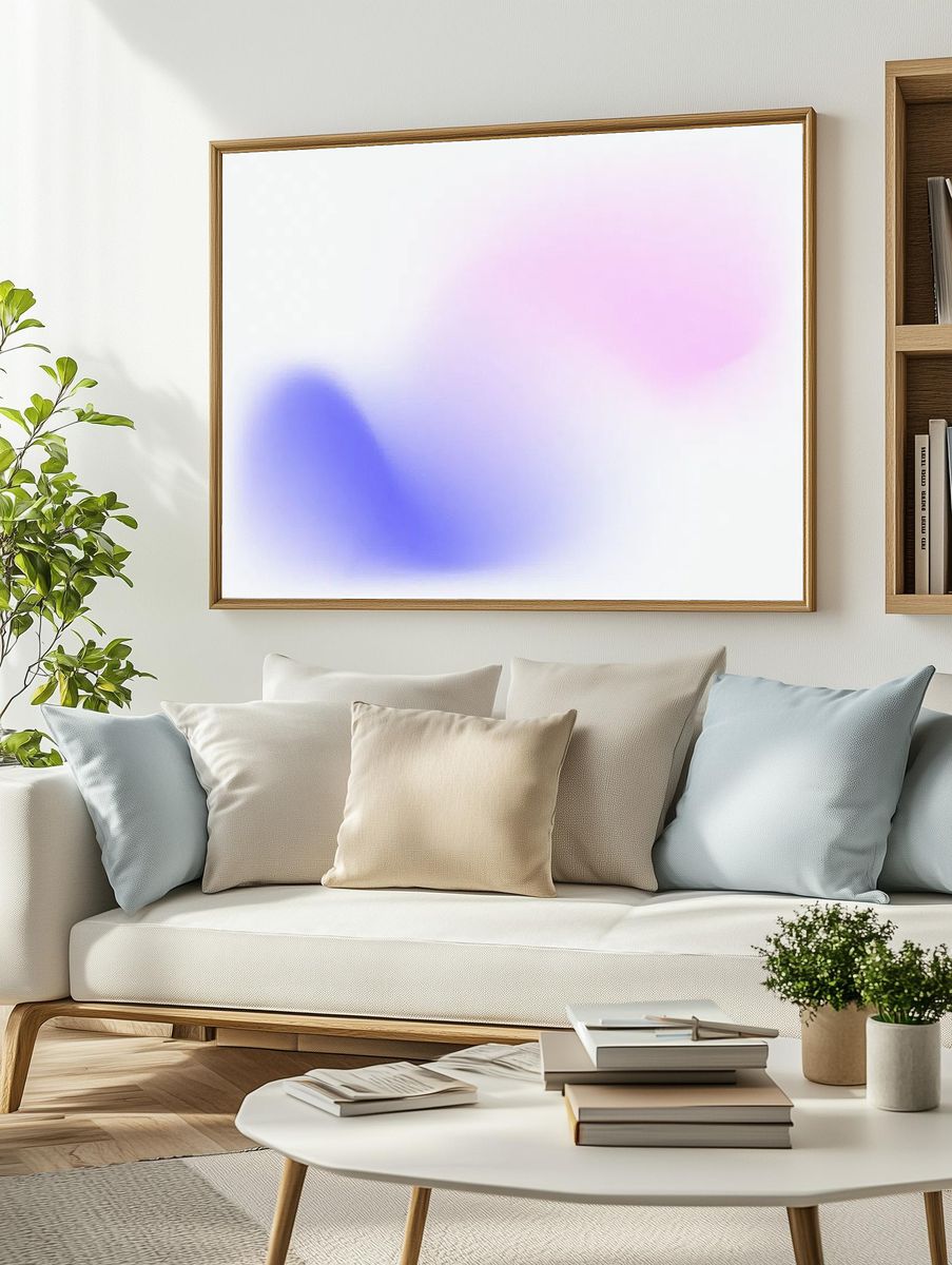 Gradient blur blue pink abstract. — room view 2