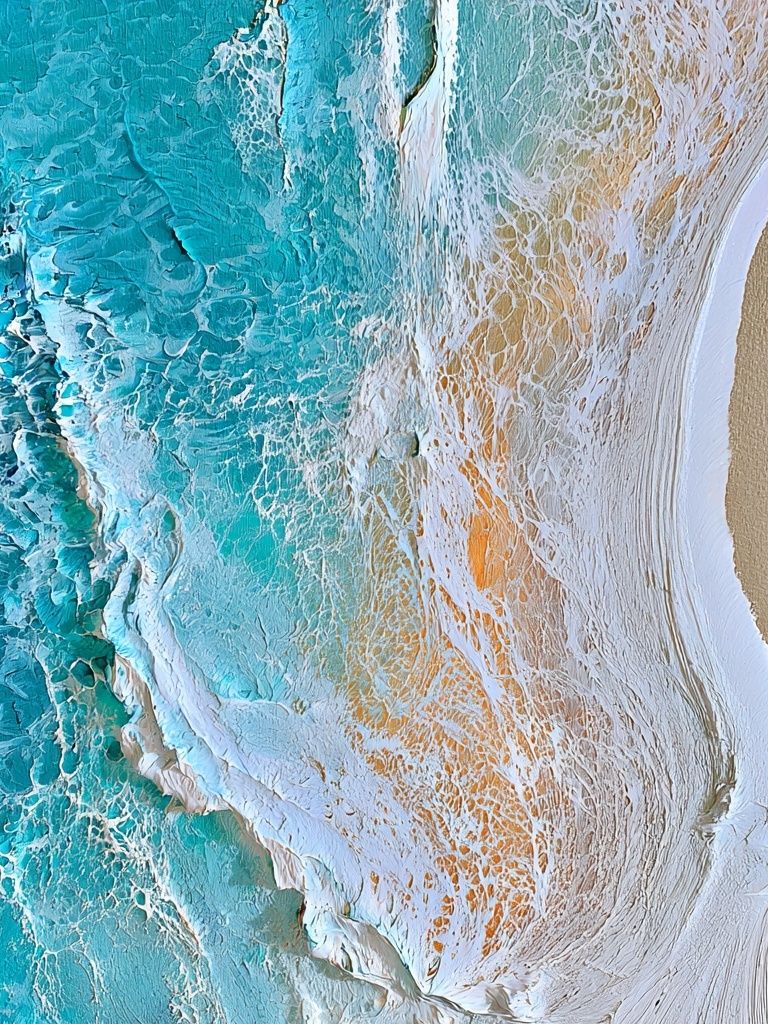 Turquoise Shore Abstract Print. poster — abstract art