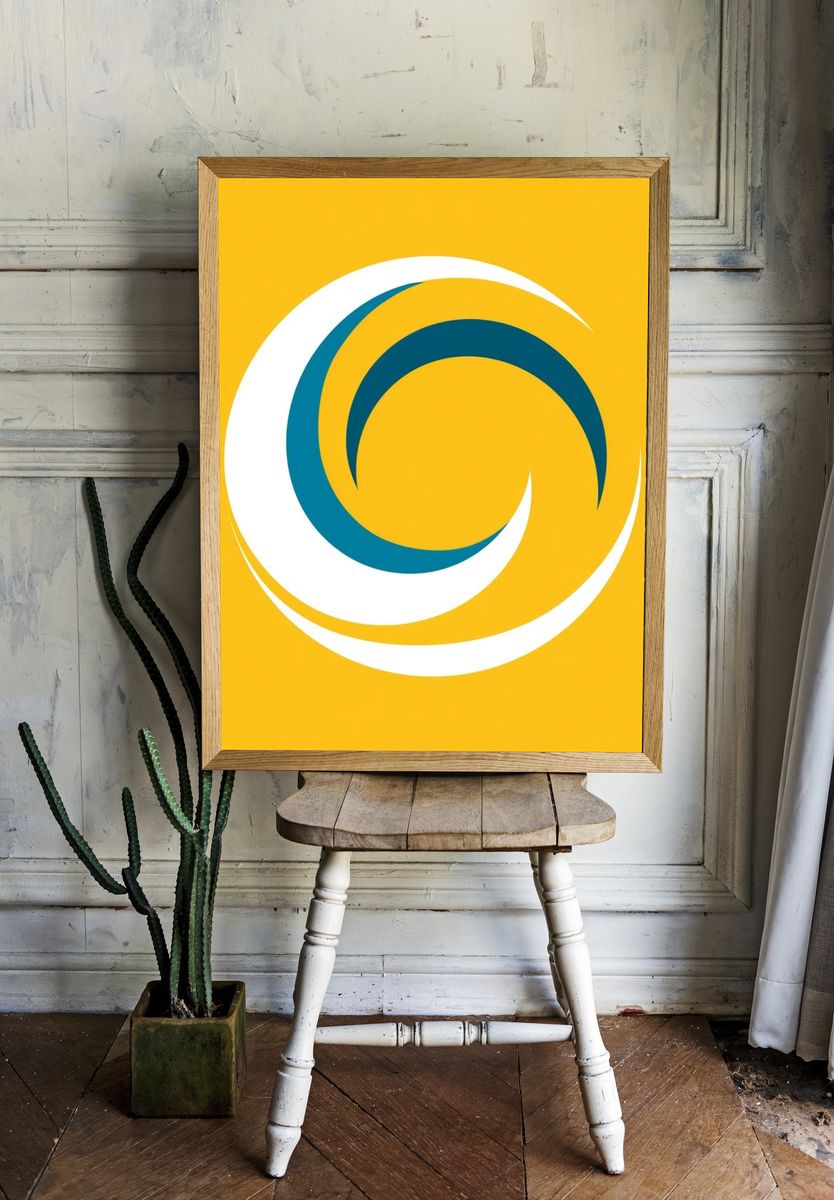 Golden Spiral Abstract Poster. room preview