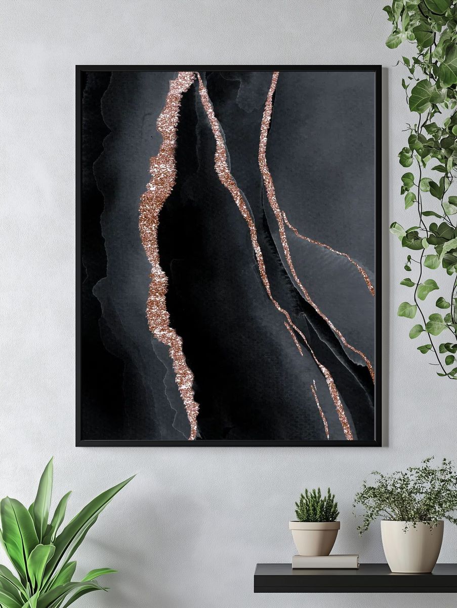 Shimmering dark blue watercolor background. — room view 4