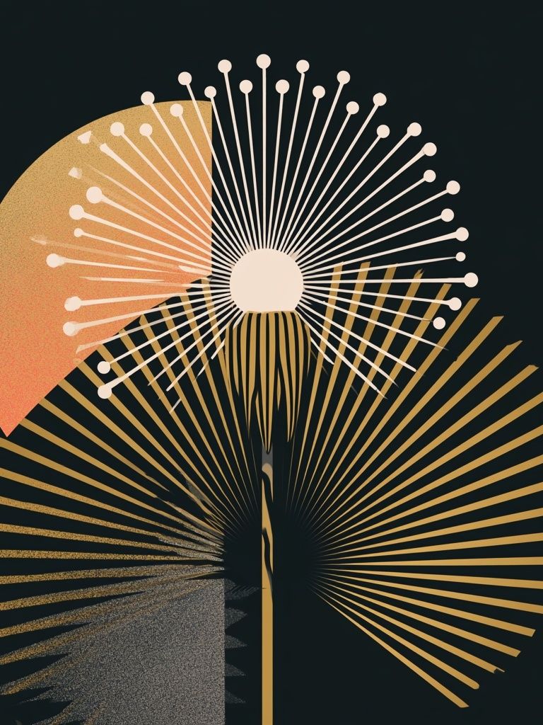 Golden Sunburst Abstract Poster. poster — abstract art