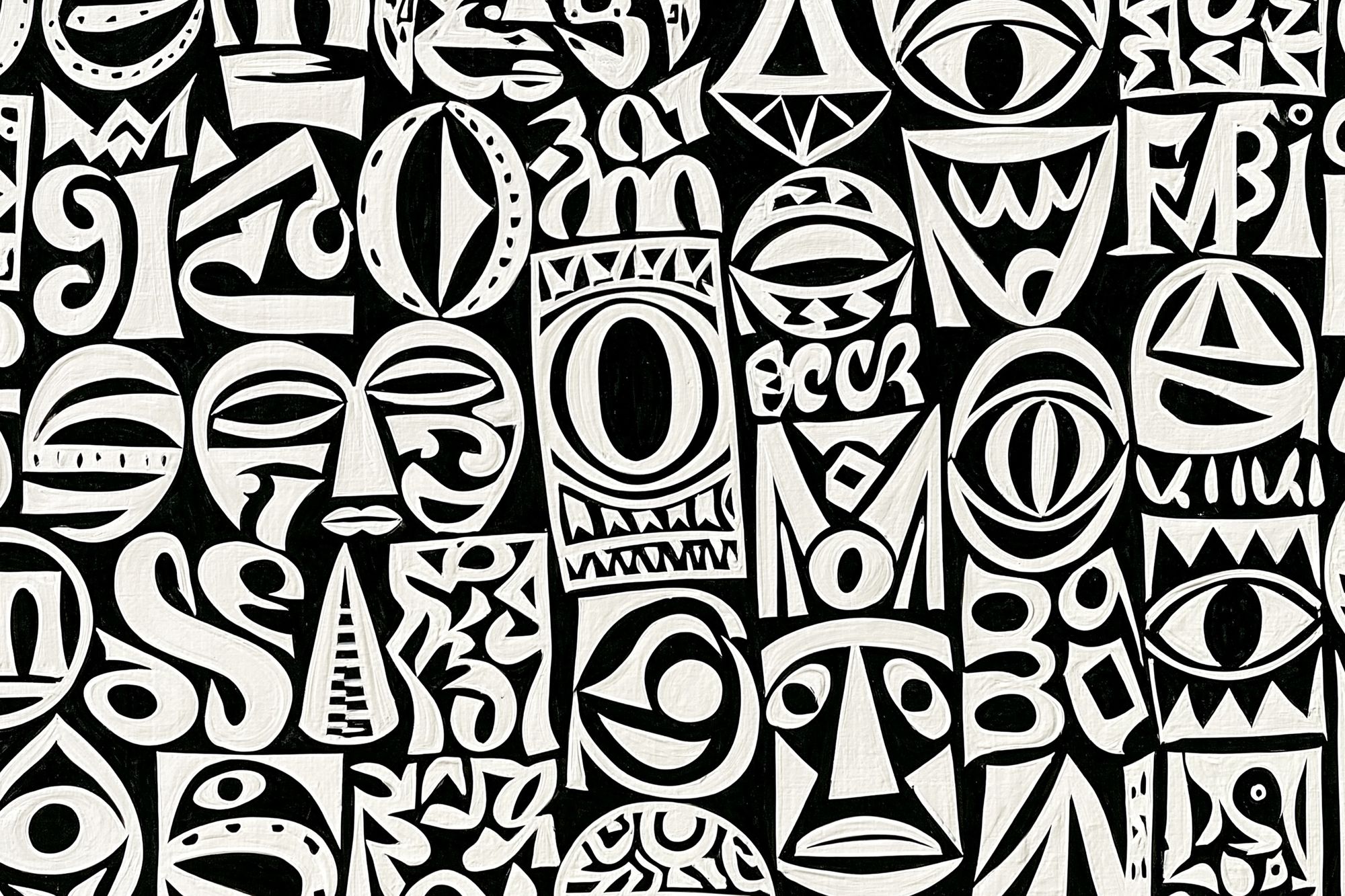 Tribal Mask Pattern Abstract Print. poster — abstract art