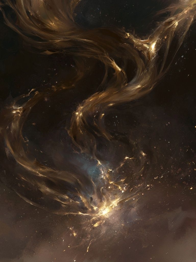 Golden Nebula Abstract Poster. poster — abstract art