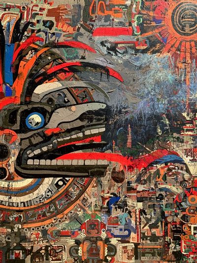 Aztec Sun Mask Abstract Poster. poster