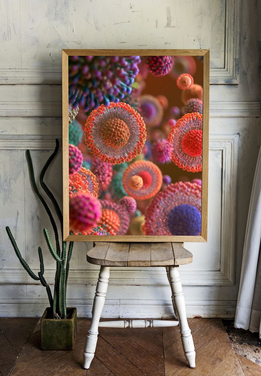 Colorful Micro Bloom Abstract Poster. room preview