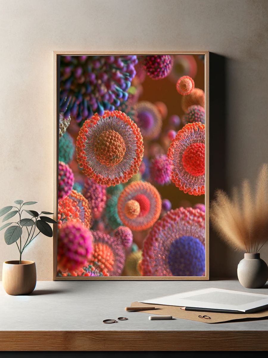 Colorful Micro Bloom Abstract Poster. — room view 2