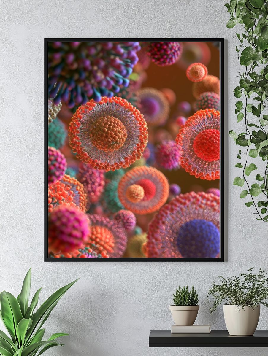 Colorful Micro Bloom Abstract Poster. — room view 4