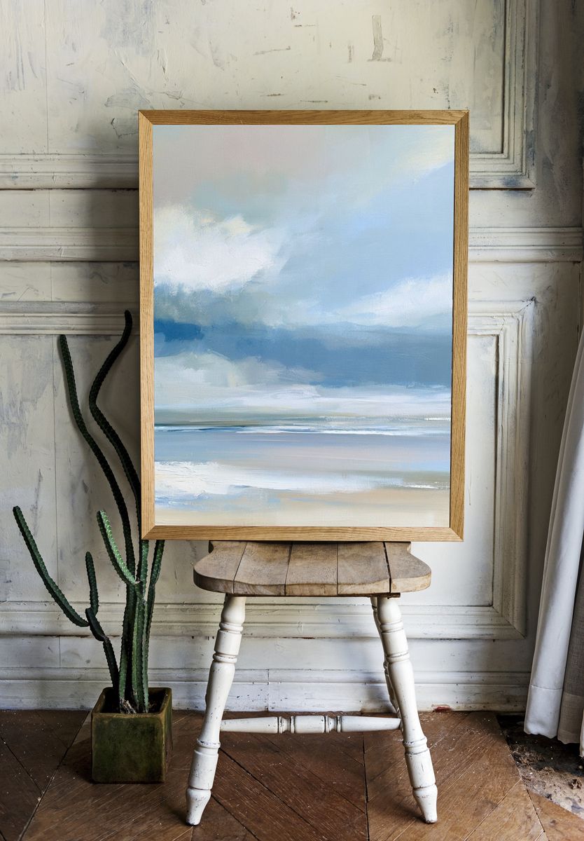 Coastal Sky Abstract Print. — room view 1