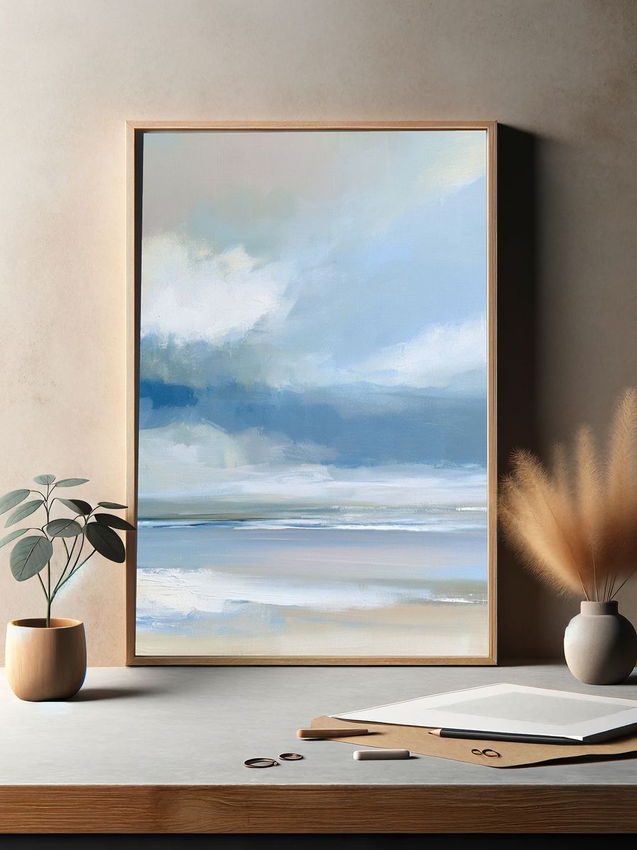 Coastal Sky Abstract Print. — room view 2