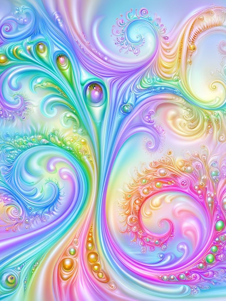 Pastel Fractal Swirls Abstract Poster. poster — abstract art