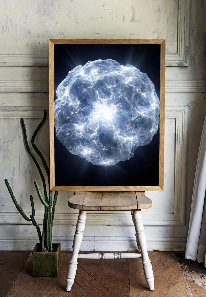 Glowing Cosmic Nebula Abstract Poster. — room view 1