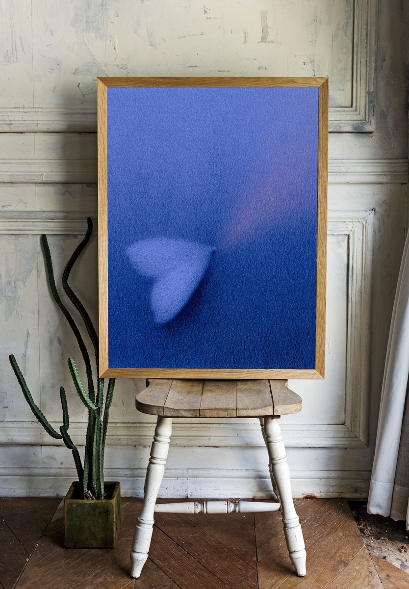 Blue Abstract Texture Poster. room preview