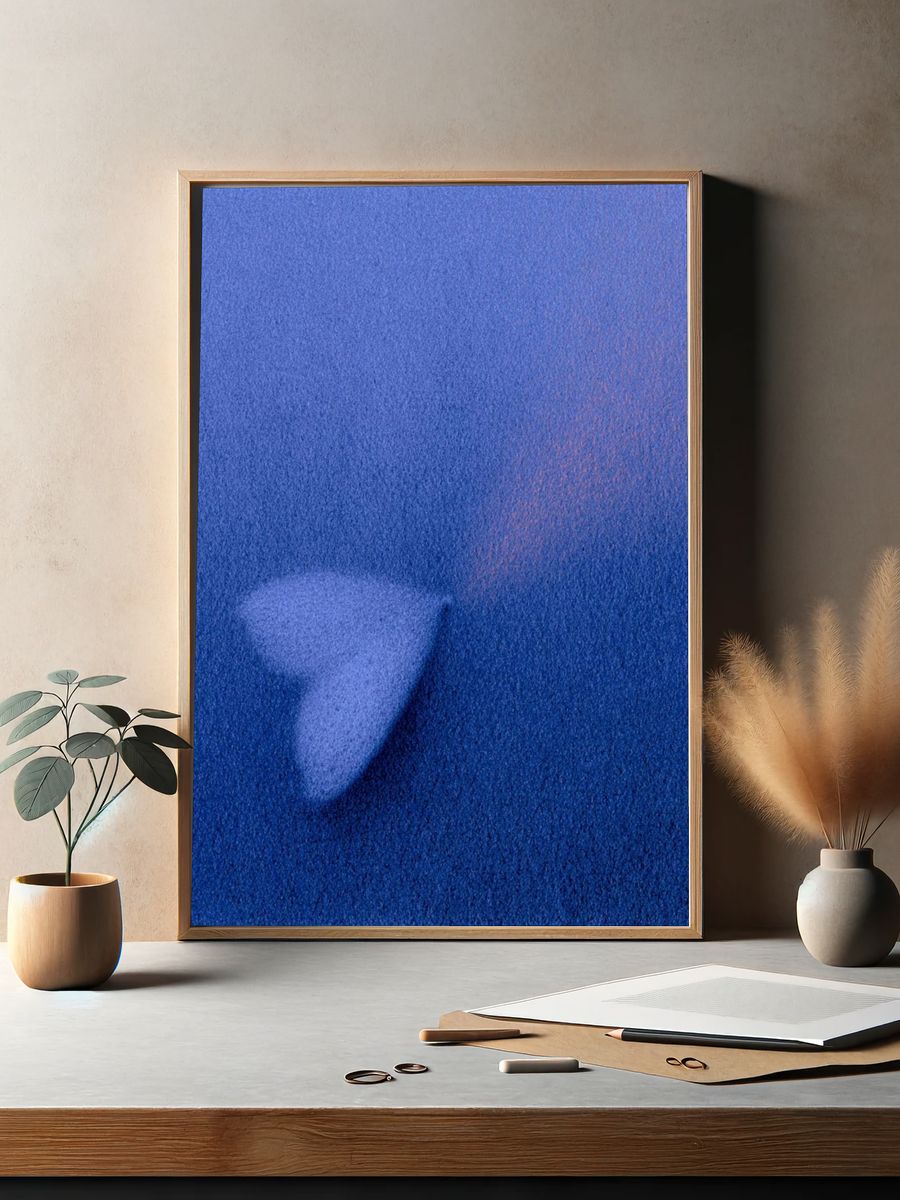Blue Abstract Texture Poster. — room view 2
