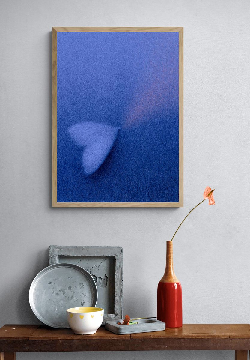 Blue Abstract Texture Poster. — room view 3