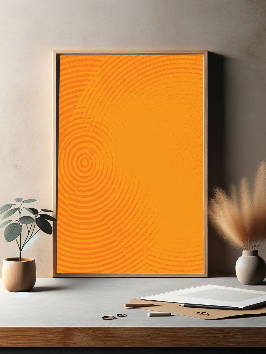 Orange Spiral Texture Abstract Poster. — room view 2