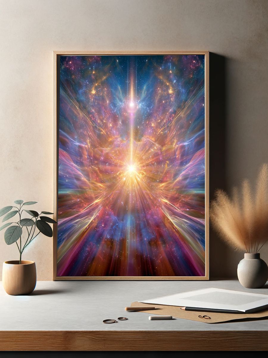 Cosmic Light Burst Abstract Poster. — room view 2
