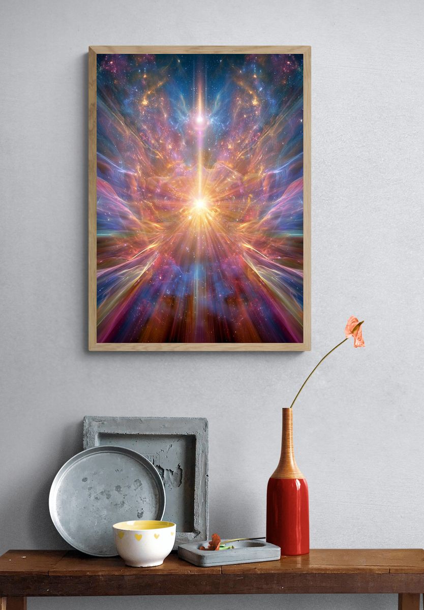 Cosmic Light Burst Abstract Poster. — room view 3