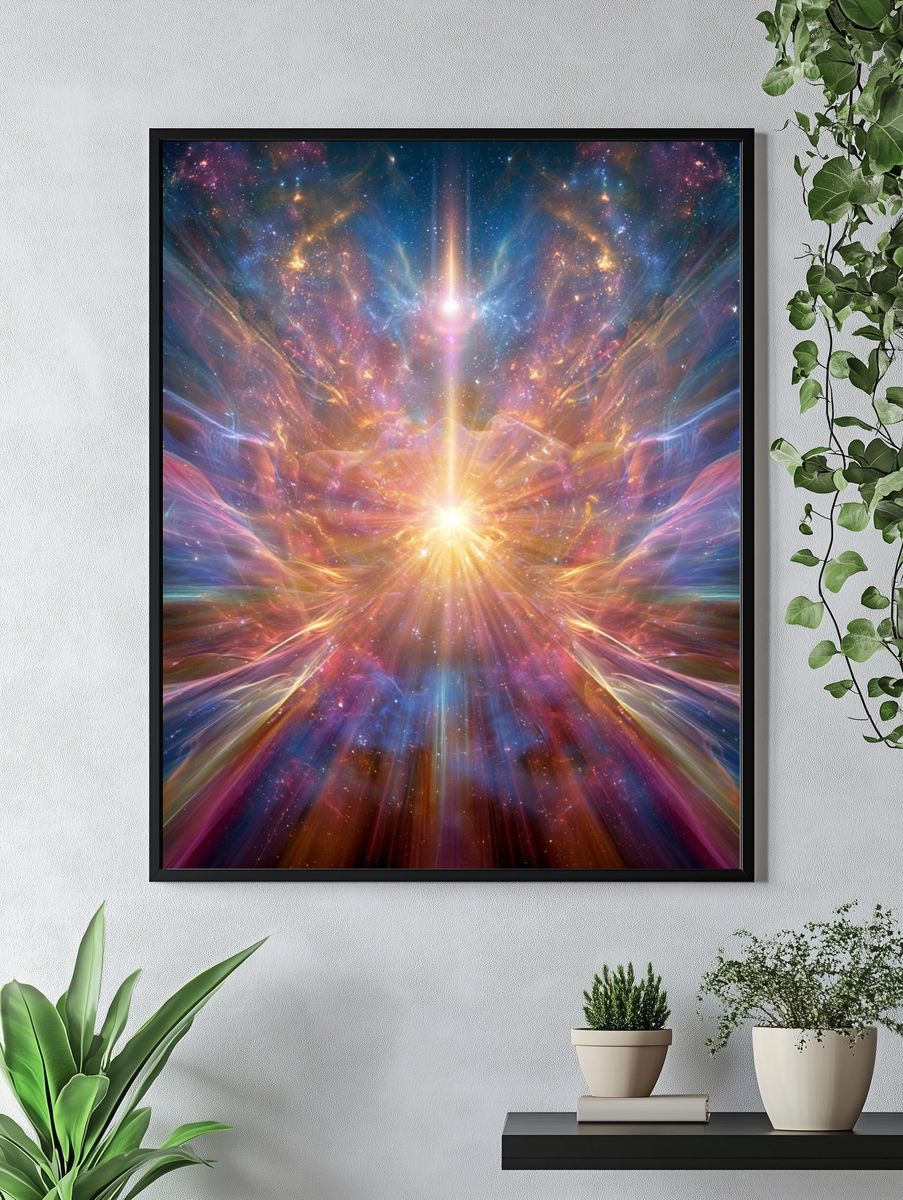 Cosmic Light Burst Abstract Poster. — room view 4