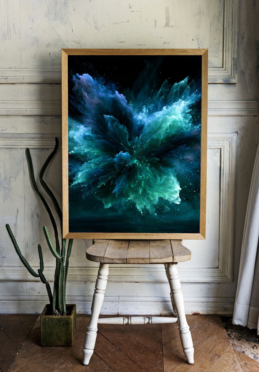 Cosmic Color Burst Abstract Poster. — room view 1