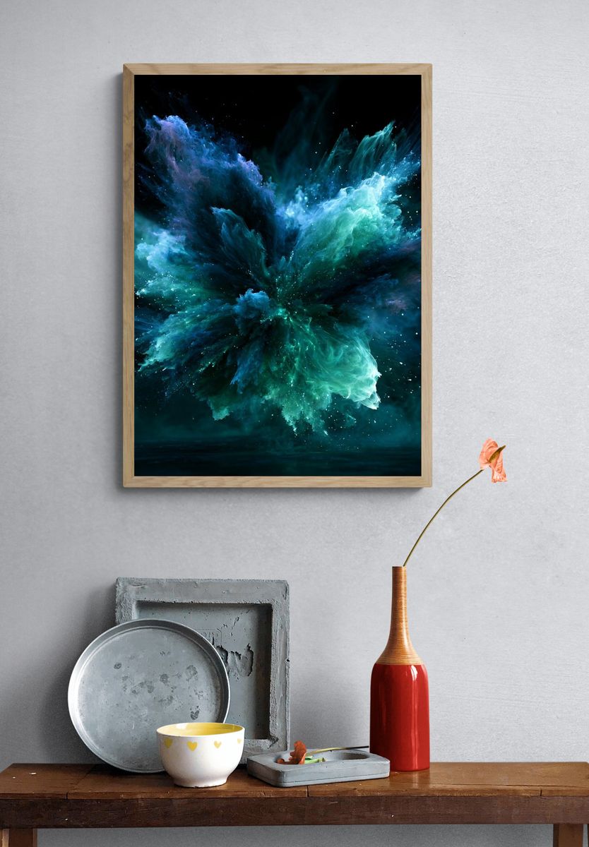Cosmic Color Burst Abstract Poster. — room view 3