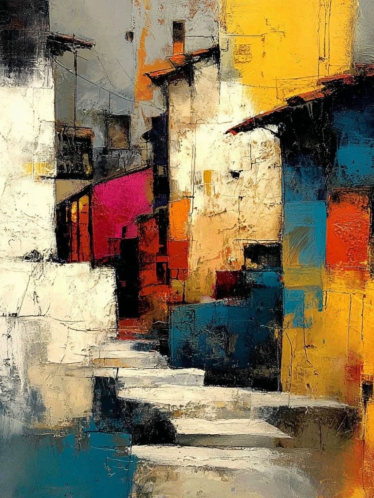 Colorful Abstract Cityscape Poster. poster — abstract art