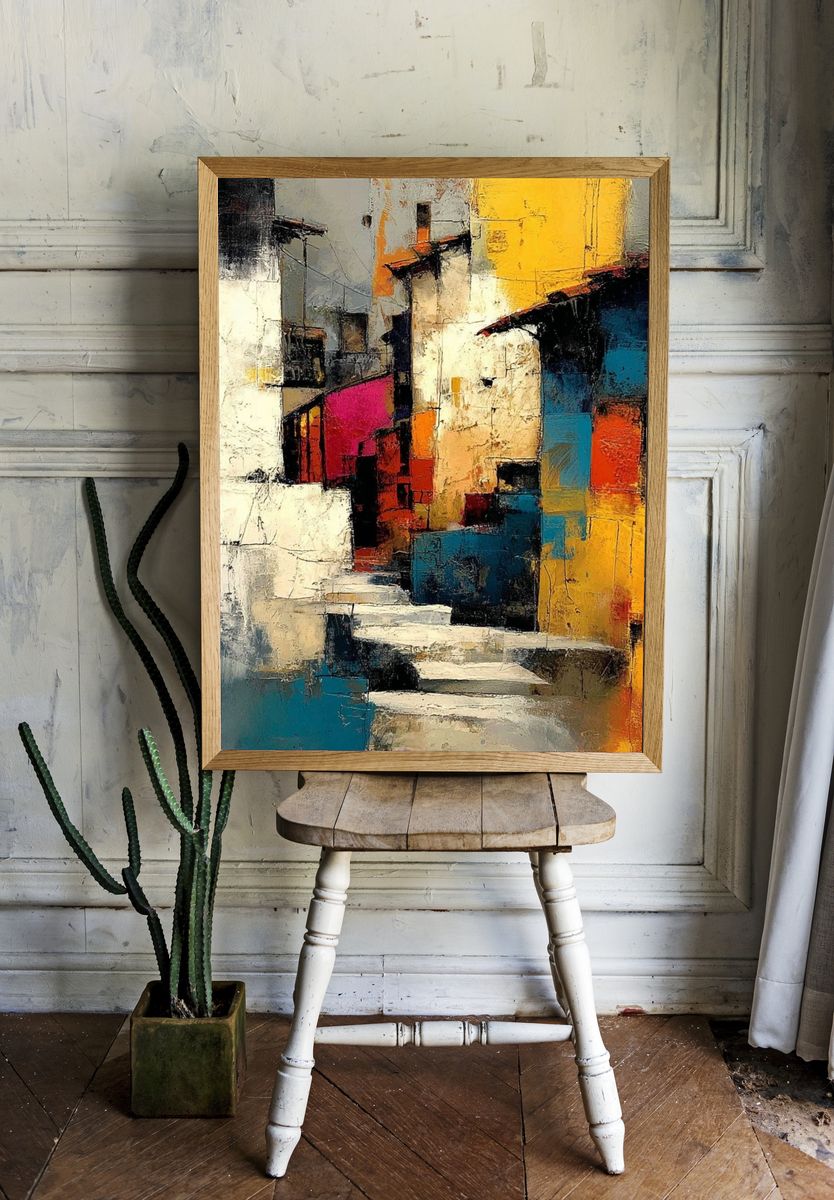 Colorful Abstract Cityscape Poster. room preview