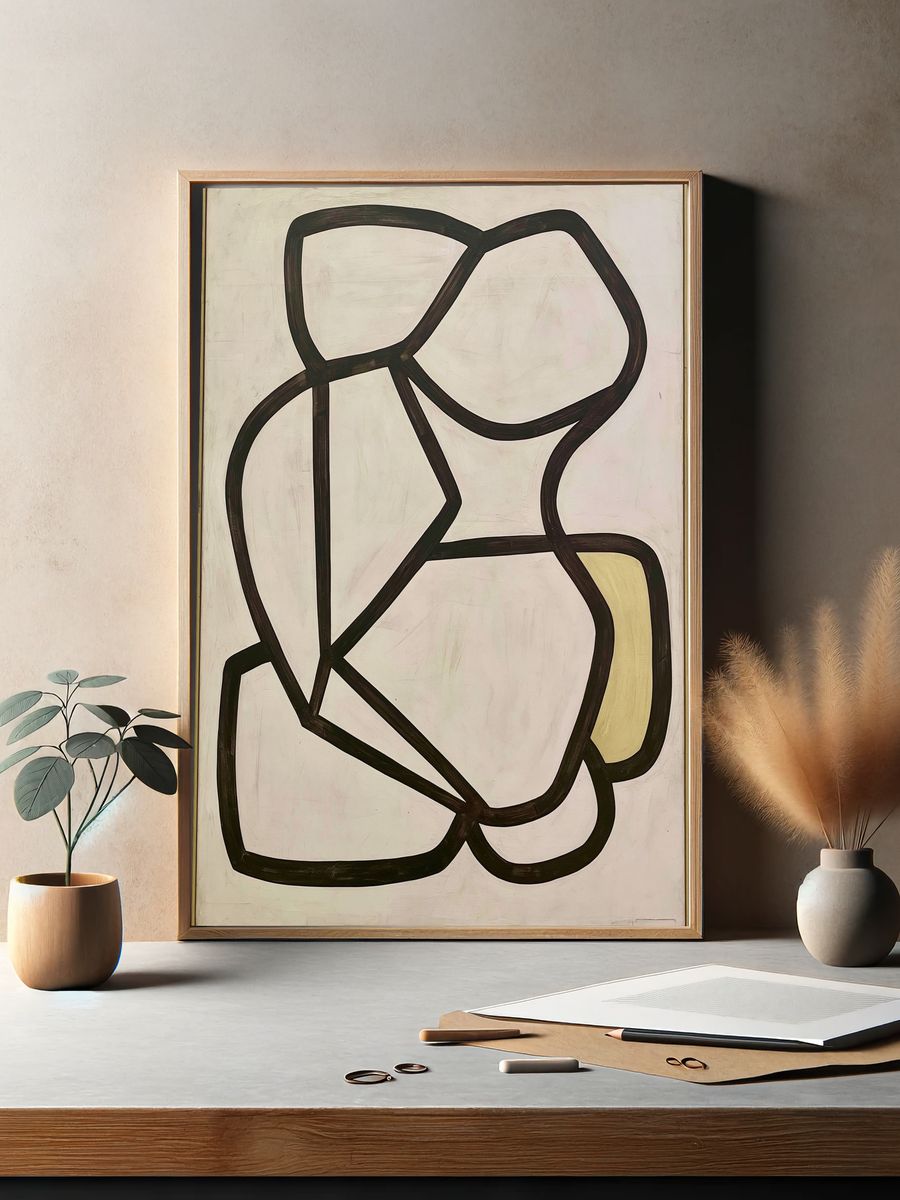 Organic Line Abstract Poster. — room view 2