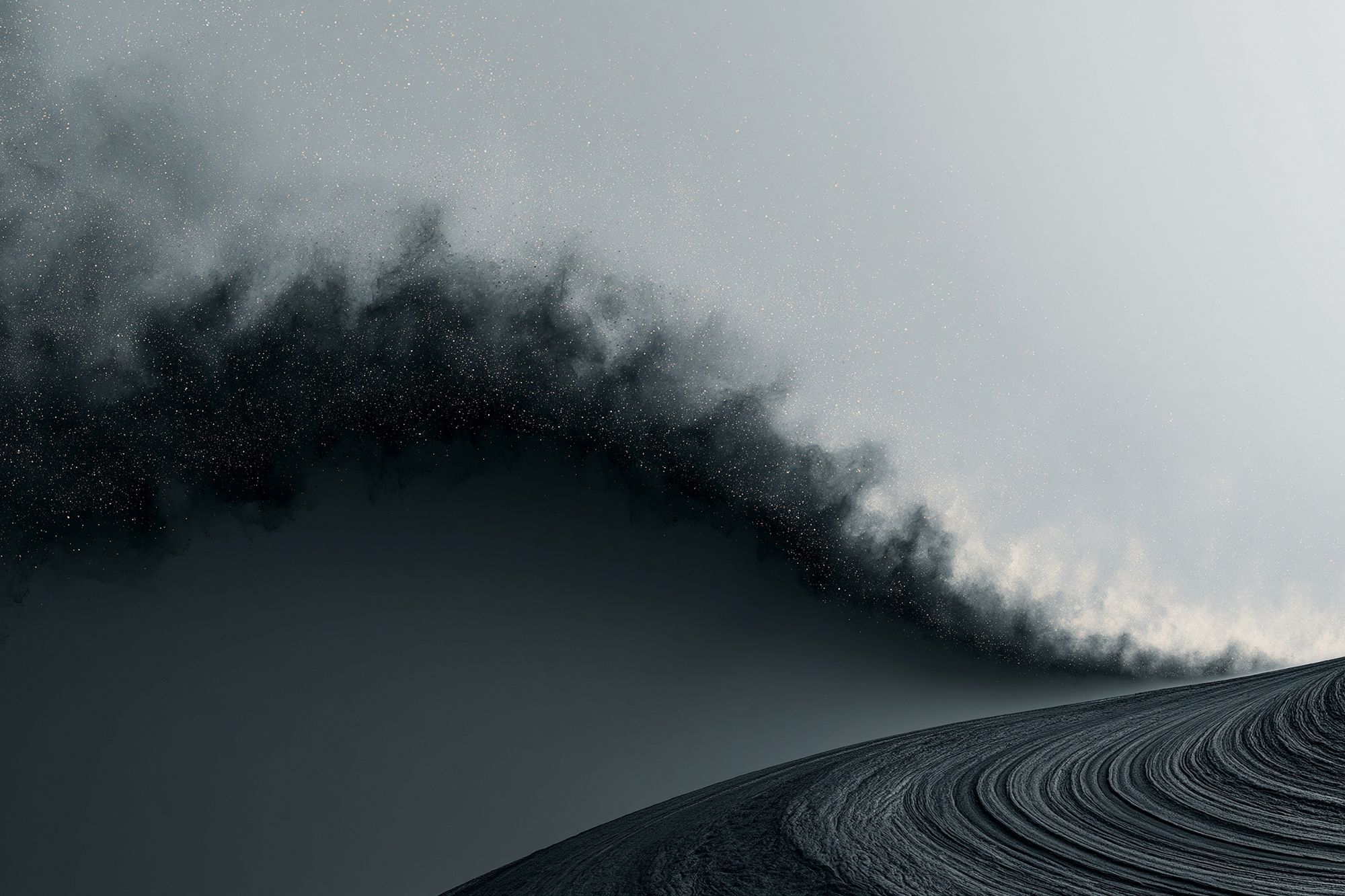 Monochrome Sand Dune Abstract Print. poster detail