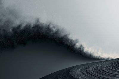 Monochrome Sand Dune Abstract Print.