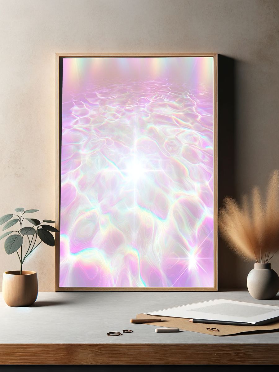 Pastel Iridescent Glow Abstract Poster. — room view 2
