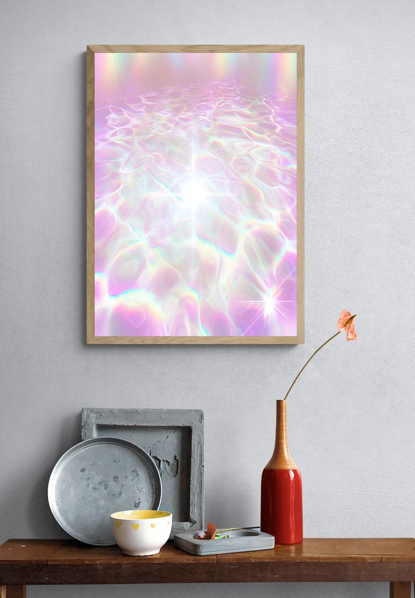 Pastel Iridescent Glow Abstract Poster. — room view 3