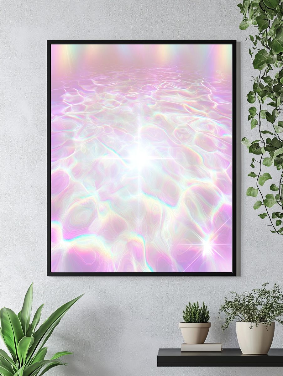 Pastel Iridescent Glow Abstract Poster. — room view 4