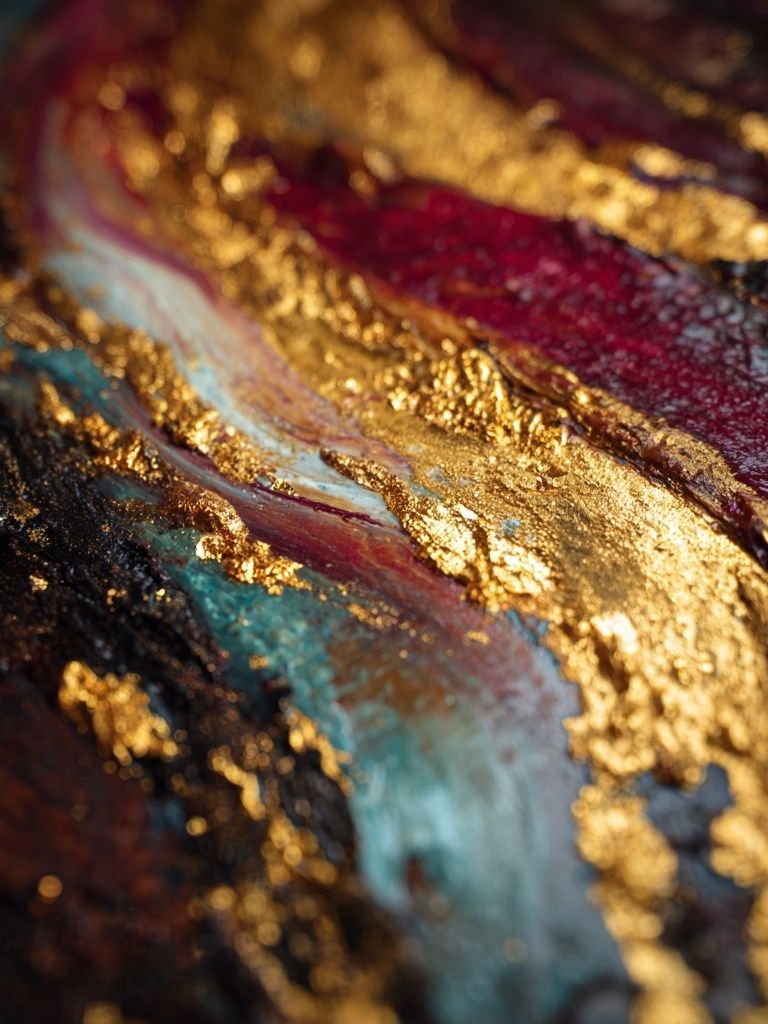 Gilded Abstract Flow Poster. poster detail