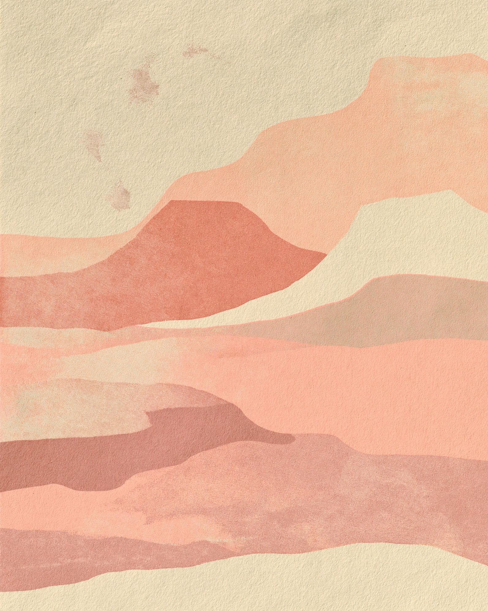 Pastel Desert Layers Abstract Print. poster detail