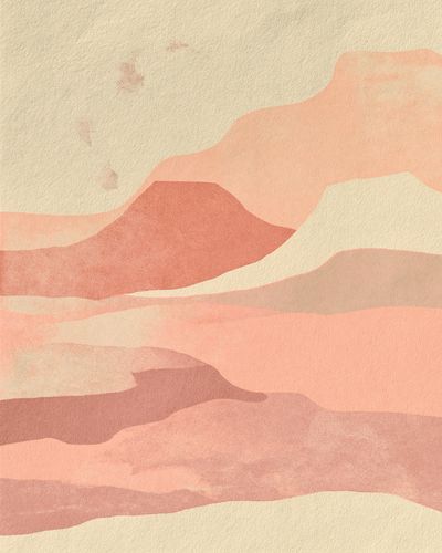Pastel Desert Layers Abstract Print. poster