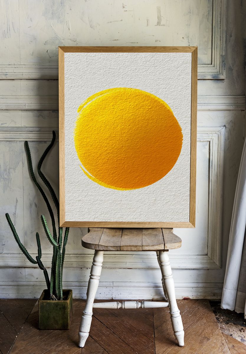 Golden Sun Abstract Poster. — room view 1