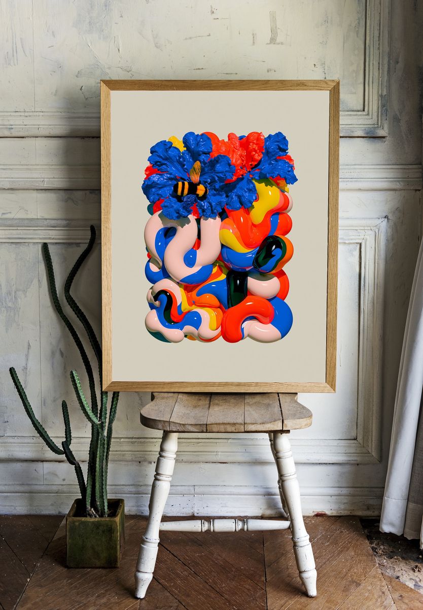 Abstract Floral Sculpture Poster. room preview